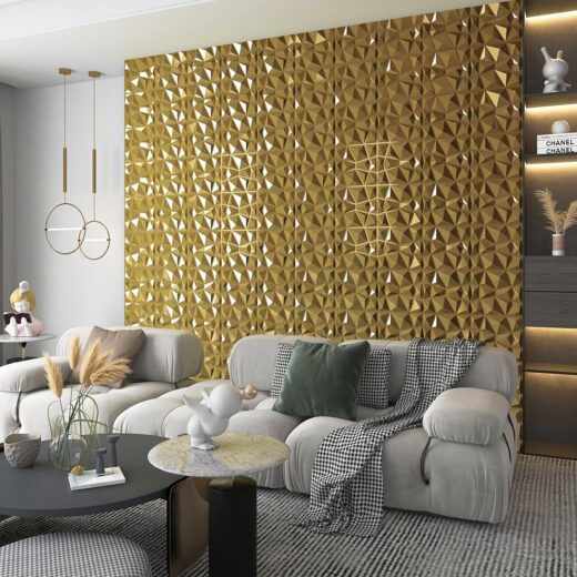 تغليف جدران modema الأردن بتصميم فاخر من ألواح wall cladding حديثة لغرفة معيشة عصرية