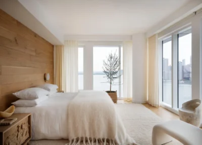 ديكور غرف نوم مودرن فاخر بألوان هادئة وسرير أنيق