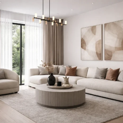 أفضل مصمم داخلي في الأردن — تصميم داخلي احترافي لغرفة معيشة عصرية