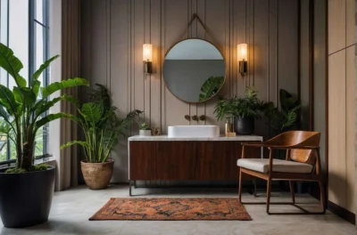 تنفيذ ديكور داخلي في عمان لغرفة معيشة حديثة بسقف جبس بورد وإضاءة مخفية