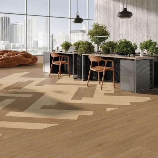 أرضيات gerflor pvc في مشروع تجاري حديث بالأردن