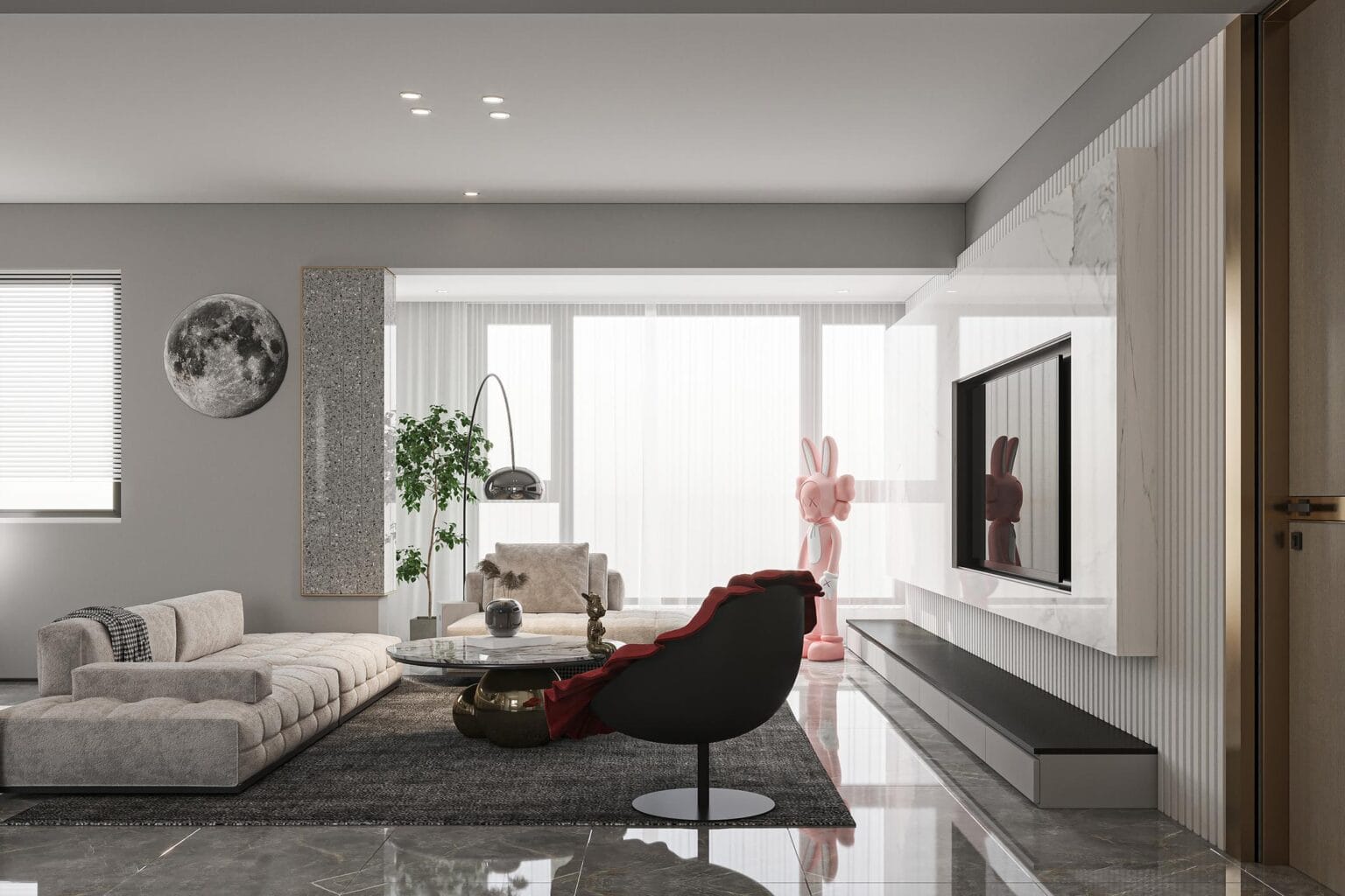 ديكور منازل عمان حديث بتصميم مودرن لغرفة معيشة فاخرة