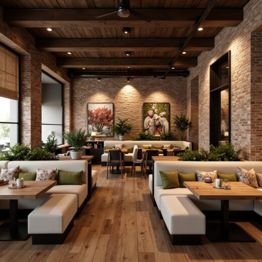 ديكور مطاعم حديثة بتصميم داخلي عصري وإضاءة أنيقة