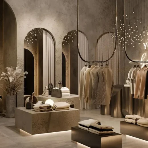 ديكور محلات تجارية حديث بتصميم عصري وإضاءة احترافية داخل متجر