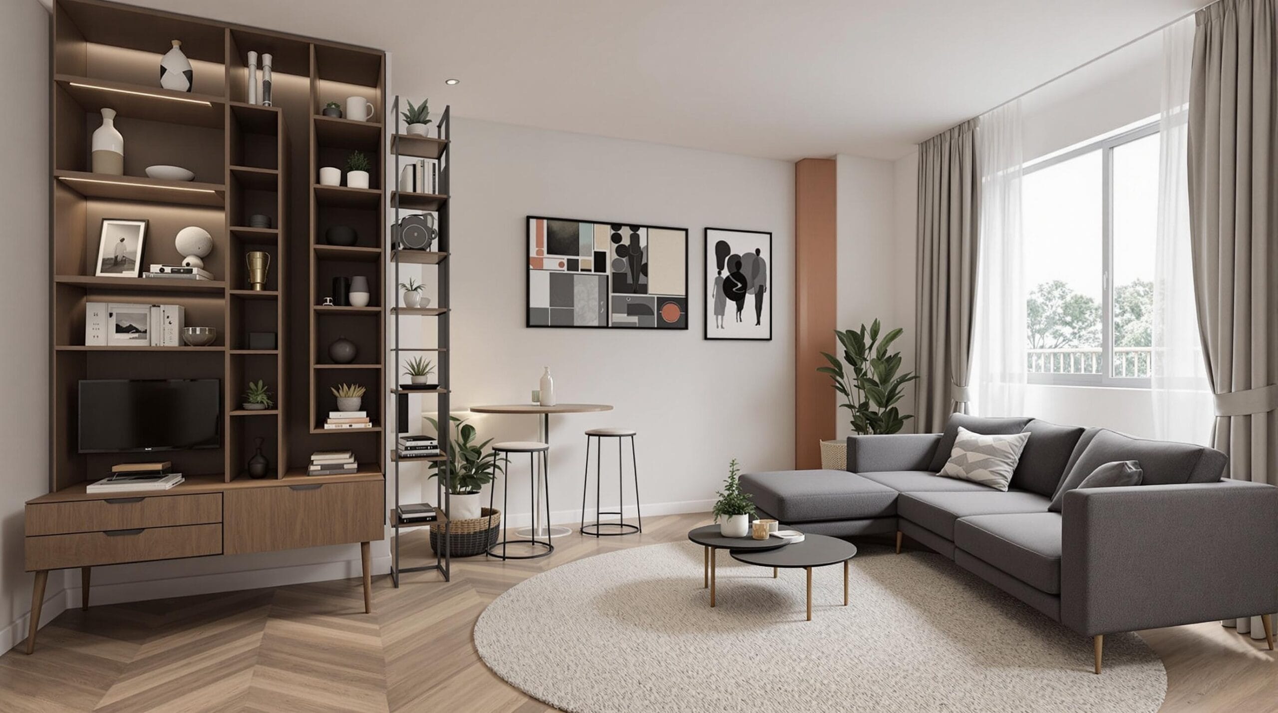 تصميم شقق صغيرة حديثة مع أثاث ذكي وألوان فاتحة لزيادة الإحساس بالمساحة