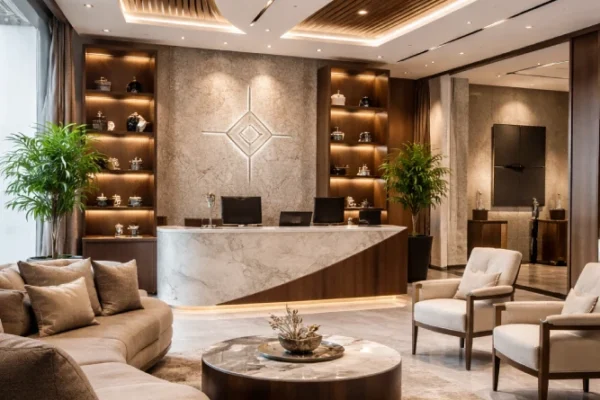 التصميم الداخلي التجاري في الأردن لمكتب حديث فاخر