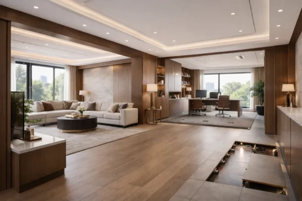 حلول متكاملة لتوريد مواد البناء ومواد التشطيب والديكور في الأردن داخل مشروع داخلي حديث