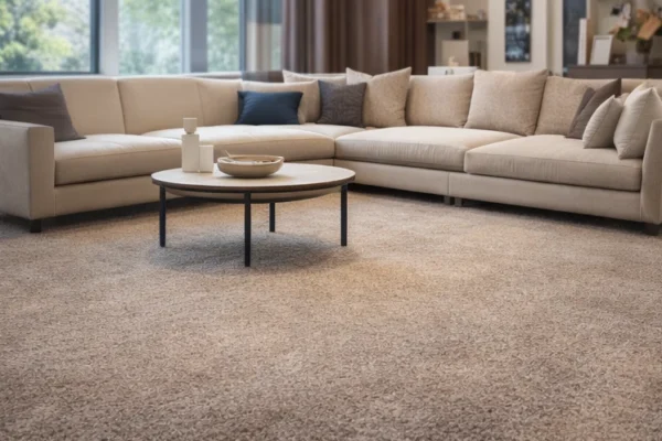 موكيت فاخر داخل غرفة معيشة بتصميم داخلي أنيق