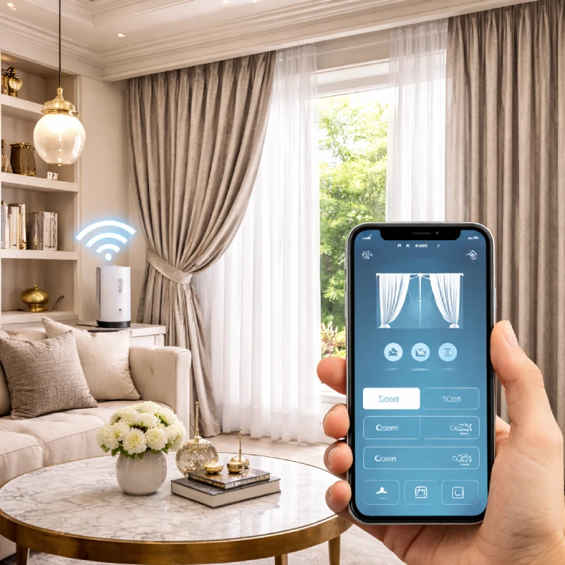 أنظمة ستائر ذكية في عمّان مع تحكم عبر الهاتف لفتح وإغلاق الستائر تلقائياً