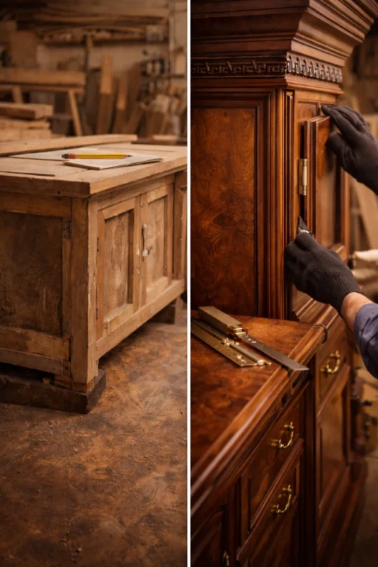 مقارنة جودة الصناعات الخشبية في الأردن بين الأعمال التقليدية والتنفيذ الاحترافي