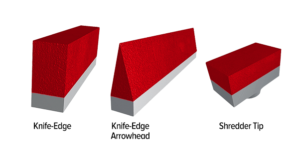 Armorite™ conveyor wear knife edge & shredder tips asg