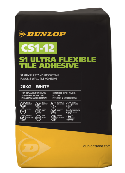 CS1-12 S1 Ultra Flexible Tile Adhesive Dunlop