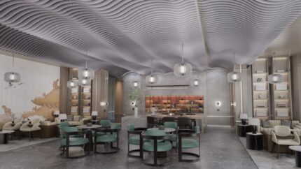 Ceilings Plus® Design Solutions - Colortex™ Blades Acoustic Linear Ceiling System