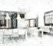 مراحل تنفيذ مشروع التصميم الداخلي من المخططات 2D إلى التصميم ثلاثي الأبعاد ثم التنفيذ الواقعي